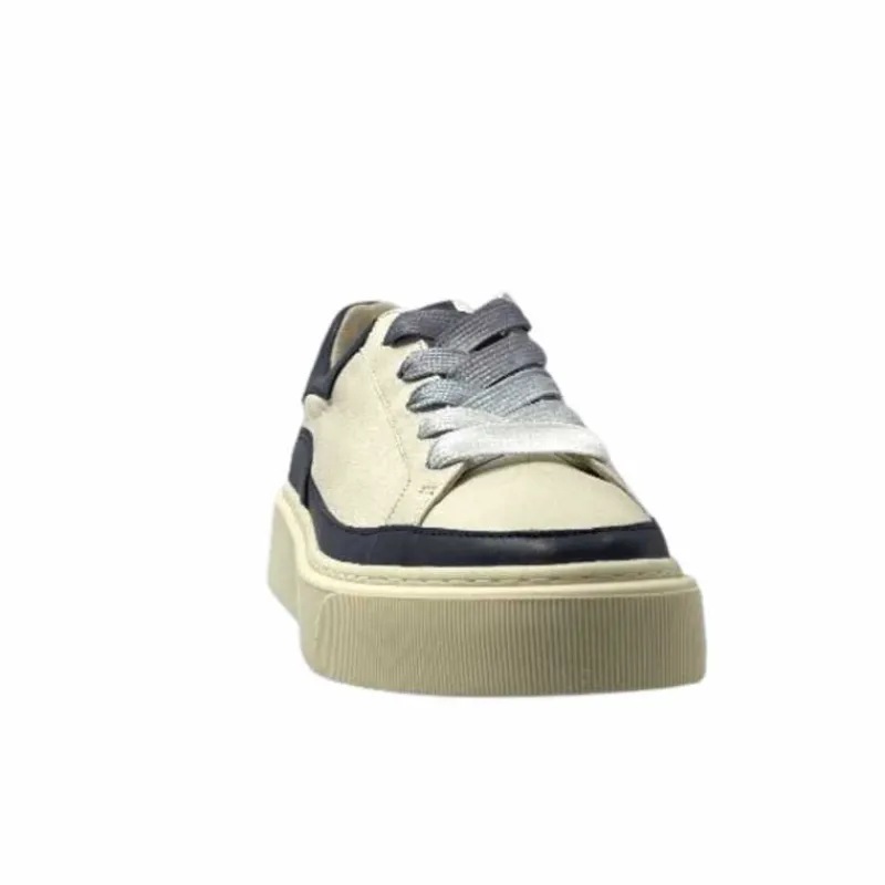 Sport Chic|Baskets<Softwaves Baskets 8.80.01/03 Cuir Crème & Marine