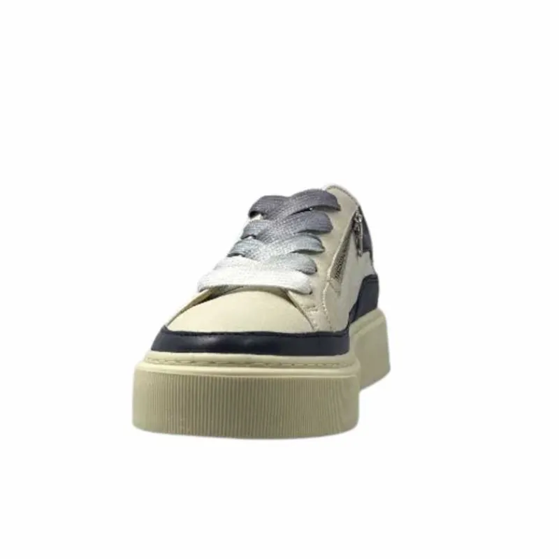 Sport Chic|Baskets<Softwaves Baskets 8.80.01/03 Cuir Crème & Marine