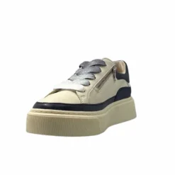 Sport Chic|Baskets<Softwaves Baskets 8.80.01/03 Cuir Crème & Marine