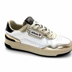 Teenager|Basic<Victoria Baskets 8800121 Cuir Doré Noir Blanc