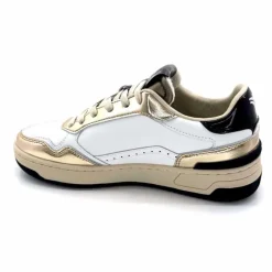 Teenager|Basic<Victoria Baskets 8800121 Cuir Doré Noir Blanc