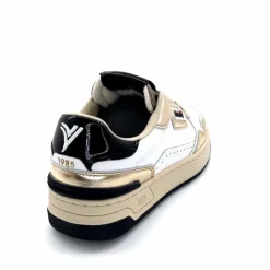 Teenager|Basic<Victoria Baskets 8800121 Cuir Doré Noir Blanc