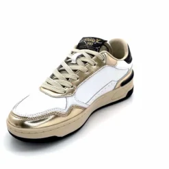 Teenager|Basic<Victoria Baskets 8800121 Cuir Doré Noir Blanc