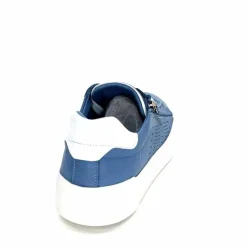 Sport Chic|Baskets<ivoire422 Baskets Zip Ivoire 278 Cuir Bleu