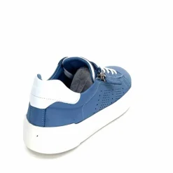 Sport Chic|Baskets<ivoire422 Baskets Zip Ivoire 278 Cuir Bleu