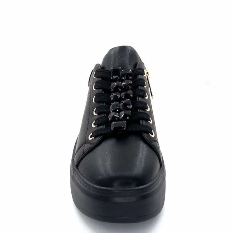 Masculin|Bijoux<Ivoire0130a Baskets Zip Ivoire 675527 Cuir Noir