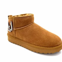 Fourrure|Décontracté<Liu.Jo Boots Fourrées Mouton Sf423 Daim Cognac Marron