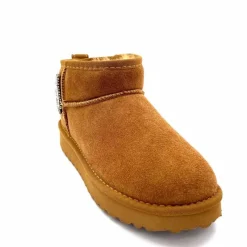 Fourrure|Décontracté<Liu.Jo Boots Fourrées Mouton Sf423 Daim Cognac Marron