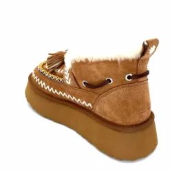 Fourrure|Fantaisie<nanku srls Boots Fourrées Mouton Nan-Ku Dfh-11 Daim Camel Marron