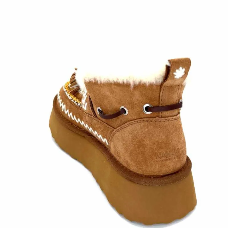 Fourrure|Fantaisie<nanku srls Boots Fourrées Mouton Nan-Ku Dfh-11 Daim Camel Marron
