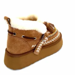 Fourrure|Fantaisie<nanku srls Boots Fourrées Mouton Nan-Ku Dfh-11 Daim Camel Marron
