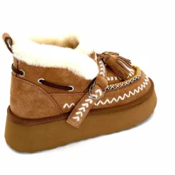 Fourrure|Fantaisie<nanku srls Boots Fourrées Mouton Nan-Ku Dfh-11 Daim Camel Marron