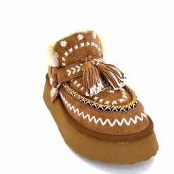 Fourrure|Fantaisie<nanku srls Boots Fourrées Mouton Nan-Ku Dfh-11 Daim Camel Marron