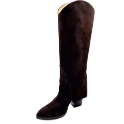 Talon|Santiags<martinat t Bottes à Talon Ivoire 3782 Daim Foncé Marron