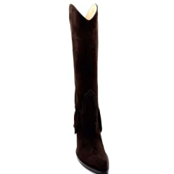 Talon|Santiags<martinat t Bottes à Talon Ivoire 3782 Daim Foncé Marron