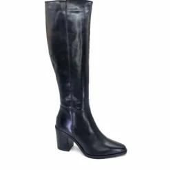 Féminin|Basic<Ivoire0104a Bottes à Talons Ivoire 46360 Cuir Noir