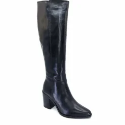 Féminin|Basic<Ivoire0104a Bottes à Talons Ivoire 46360 Cuir Noir