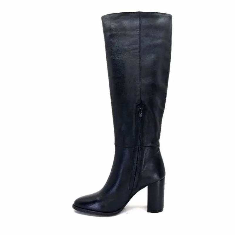 Elégant|Bottes<Ivoire0104a Bottes à Talons Ivoire 52108 Cuir Noir