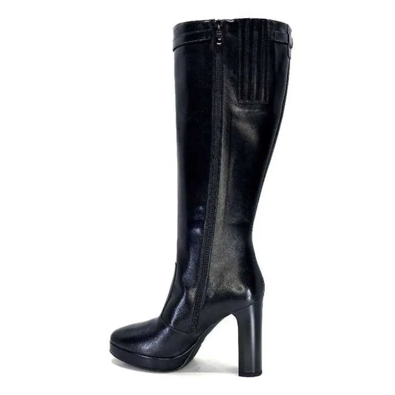 Féminin|Bottes<Nero Giardini Bottes à Talons 1308723 De 100 Cuir Noir