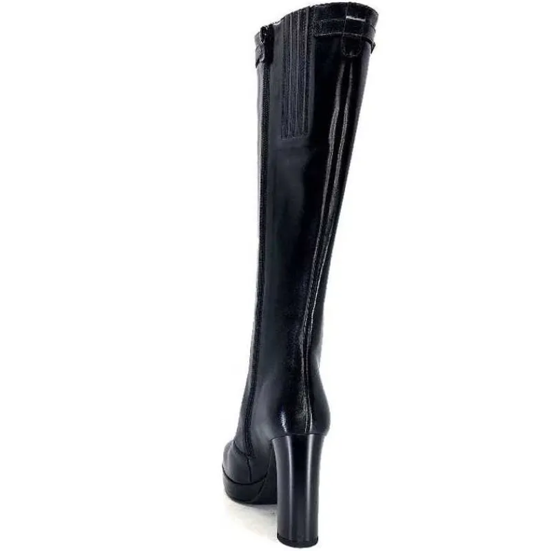 Féminin|Bottes<Nero Giardini Bottes à Talons 1308723 De 100 Cuir Noir