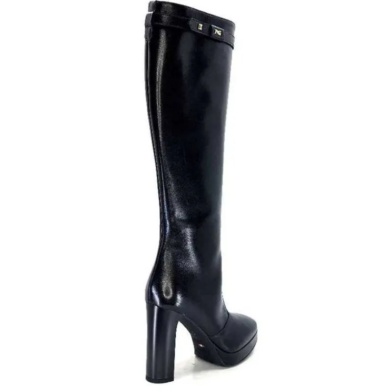 Féminin|Bottes<Nero Giardini Bottes à Talons 1308723 De 100 Cuir Noir