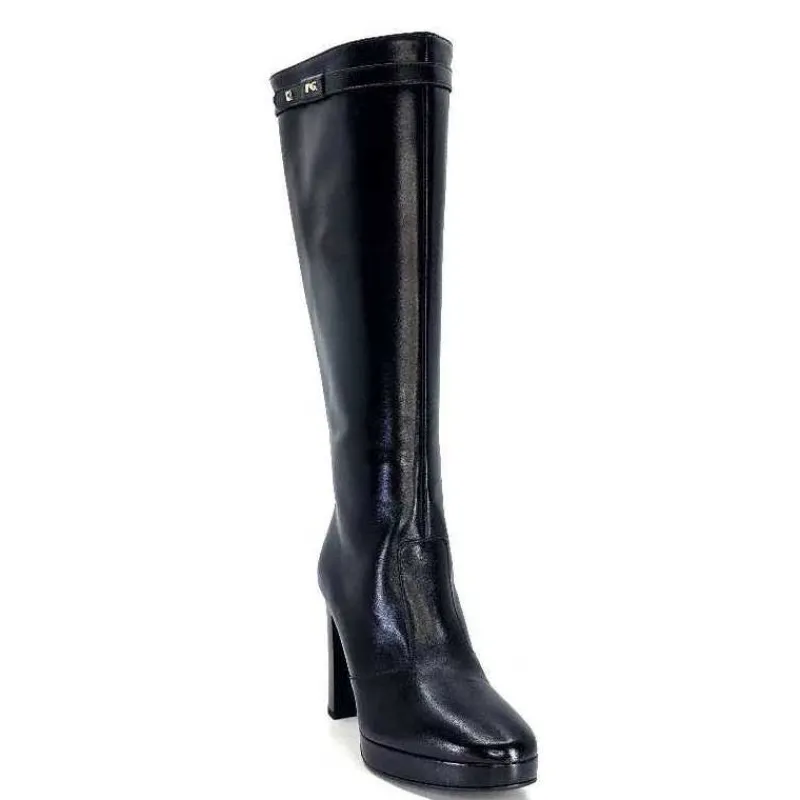 Féminin|Bottes<Nero Giardini Bottes à Talons 1308723 De 100 Cuir Noir