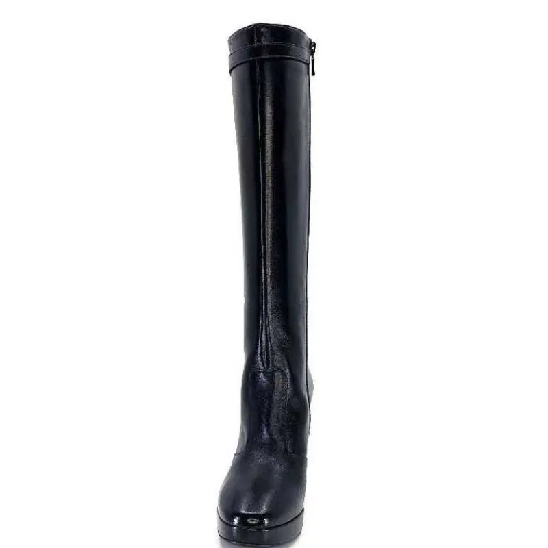 Féminin|Bottes<Nero Giardini Bottes à Talons 1308723 De 100 Cuir Noir