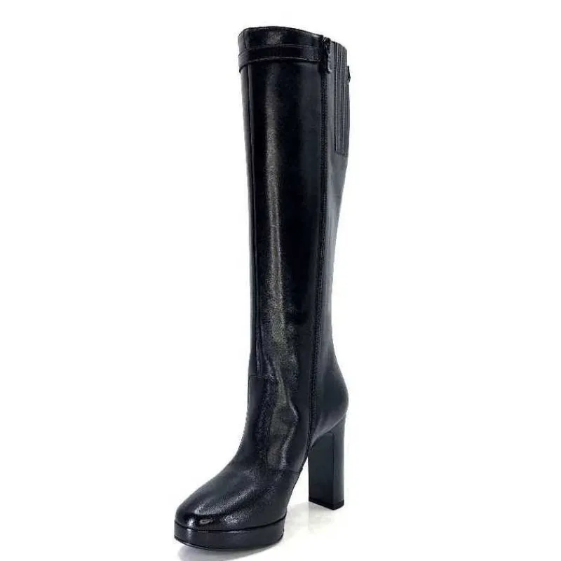 Féminin|Bottes<Nero Giardini Bottes à Talons 1308723 De 100 Cuir Noir
