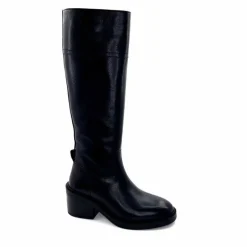 Elégant|Bottes<398-ivoire Bottes Cuissardes Ivoire 5385 Cuir Noir