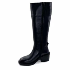 Elégant|Bottes<398-ivoire Bottes Cuissardes Ivoire 5385 Cuir Noir