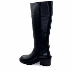 Elégant|Bottes<398-ivoire Bottes Cuissardes Ivoire 5385 Cuir Noir