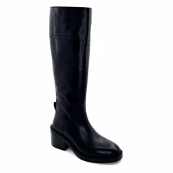 Elégant|Bottes<398-ivoire Bottes Cuissardes Ivoire 5385 Cuir Noir