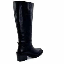 Elégant|Bottes<398-ivoire Bottes Cuissardes Ivoire 5385 Cuir Noir