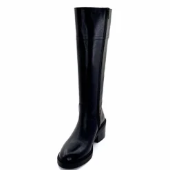 Elégant|Bottes<398-ivoire Bottes Cuissardes Ivoire 5385 Cuir Noir