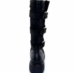 Rock|Bottes<Mjus Bottes L44304 201 Cuir Washed Noir