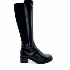 Elégant|Bottes<Nero Giardini Bottes Mollet Élastique 1411750 D100 Cuir Noir