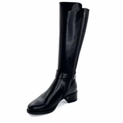 Elégant|Bottes<Nero Giardini Bottes Mollet Élastique 1411750 D100 Cuir Noir