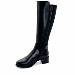 Elégant|Bottes<Nero Giardini Bottes Mollet Élastique 1411750 D100 Cuir Noir