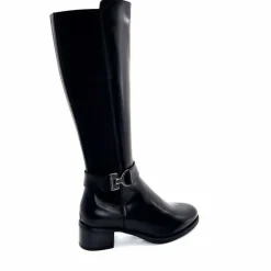 Elégant|Bottes<Nero Giardini Bottes Mollet Élastique 1411750 D100 Cuir Noir