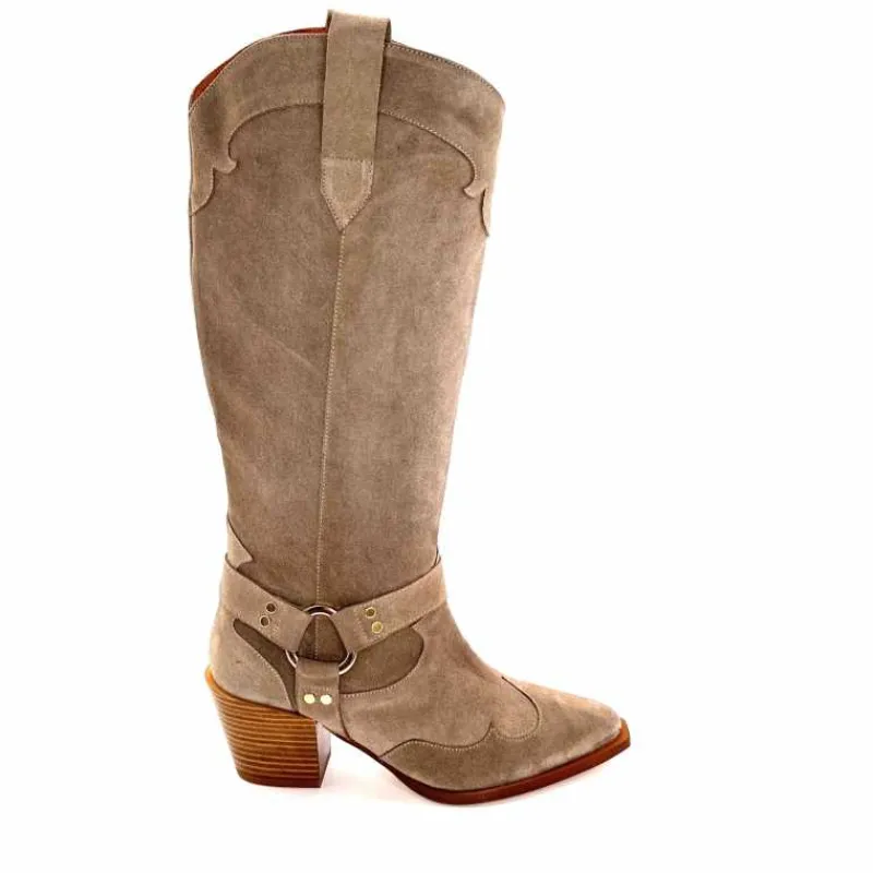 Rock|Santiags<Dansi Bottes Santiag 7181 Daim Topo Taupe