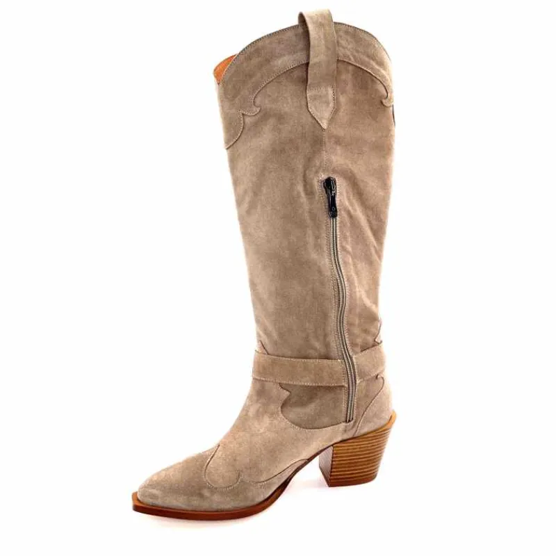 Rock|Santiags<Dansi Bottes Santiag 7181 Daim Topo Taupe