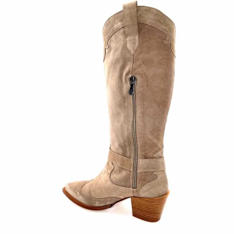 Rock|Santiags<Dansi Bottes Santiag 7181 Daim Topo Taupe