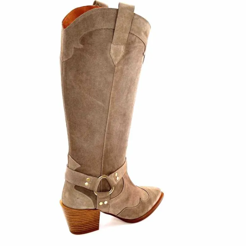Rock|Santiags<Dansi Bottes Santiag 7181 Daim Topo Taupe