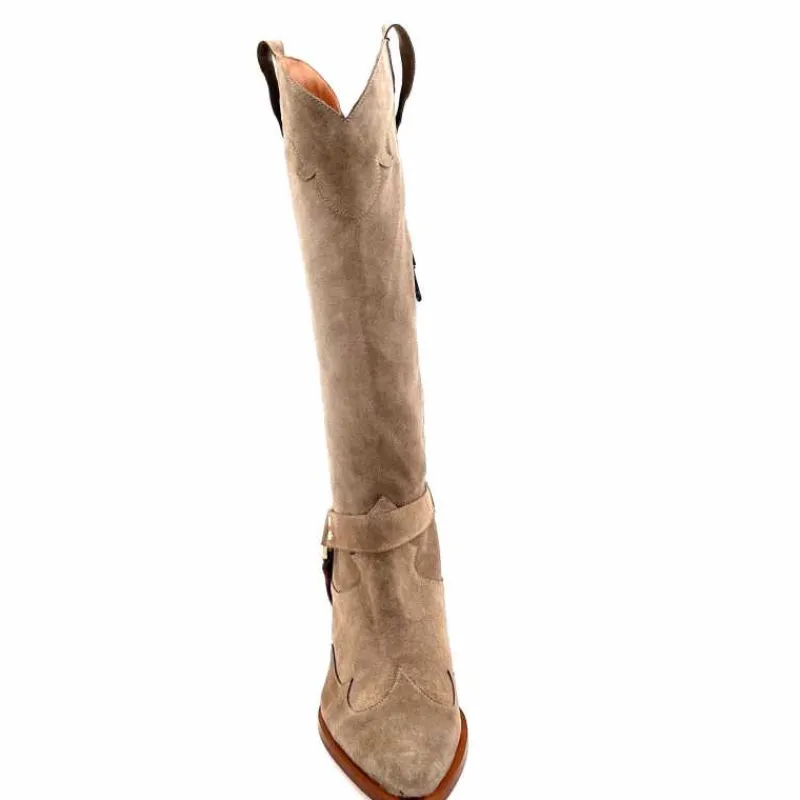 Rock|Santiags<Dansi Bottes Santiag 7181 Daim Topo Taupe