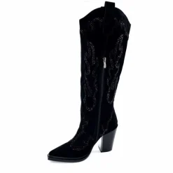 Rock|Bijoux<Alma En Pena Bottes Santiags 563 Daim Diamant Noir