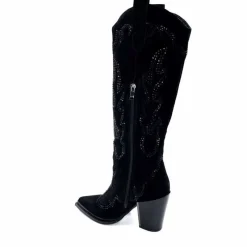Rock|Bijoux<Alma En Pena Bottes Santiags 563 Daim Diamant Noir