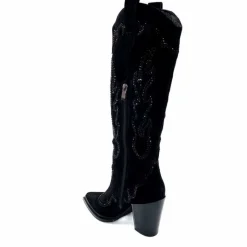 Rock|Bijoux<Alma En Pena Bottes Santiags 563 Daim Diamant Noir
