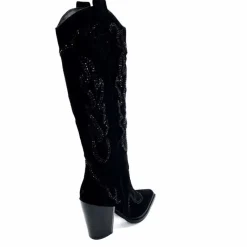 Rock|Bijoux<Alma En Pena Bottes Santiags 563 Daim Diamant Noir