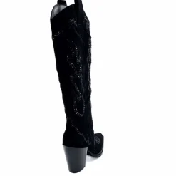 Rock|Bijoux<Alma En Pena Bottes Santiags 563 Daim Diamant Noir