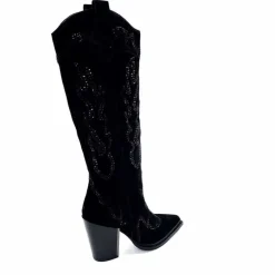 Rock|Bijoux<Alma En Pena Bottes Santiags 563 Daim Diamant Noir